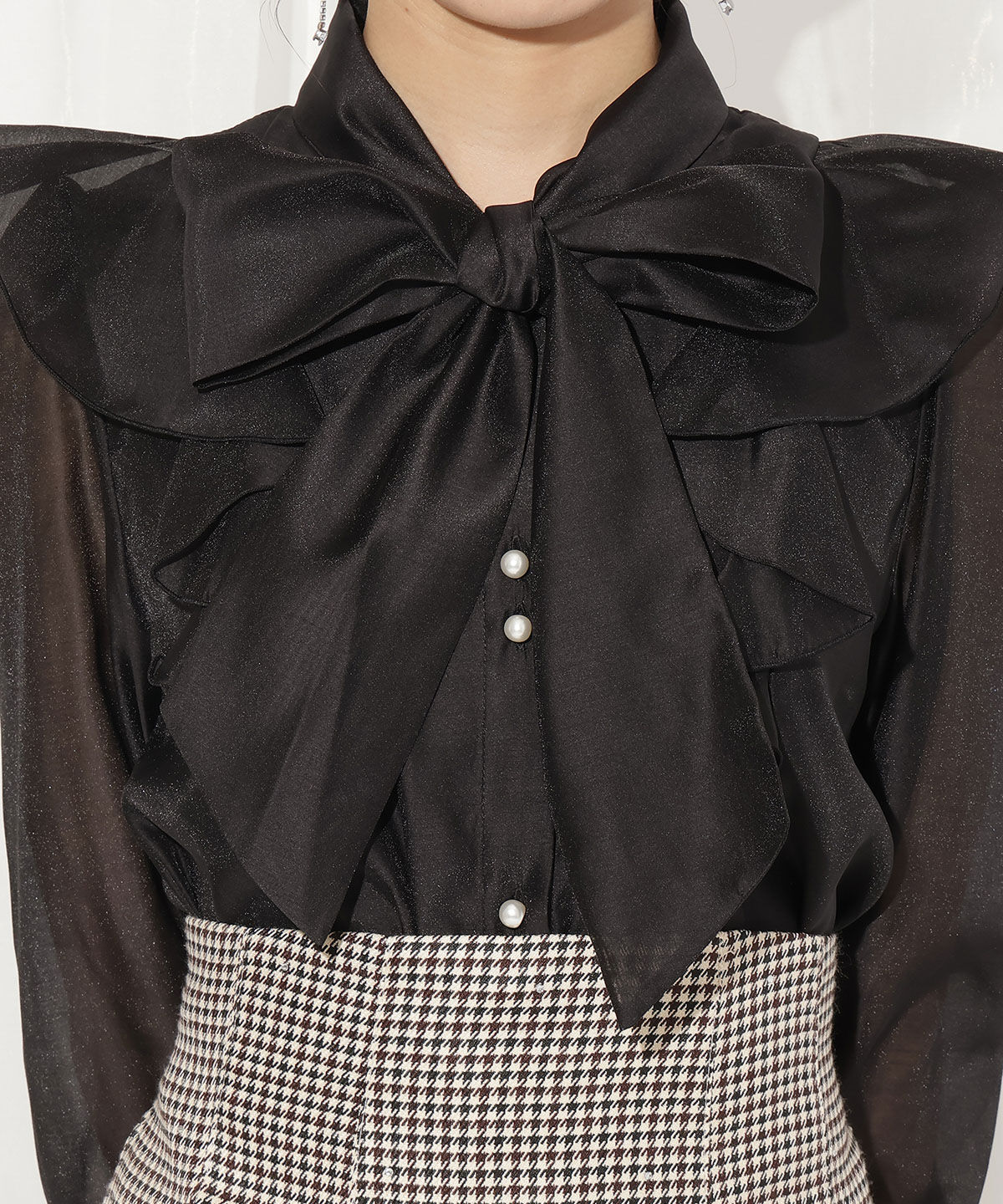 WILLSELECTION「シアーラッフルボウタイブラウス」|シャツ・ブラウス|