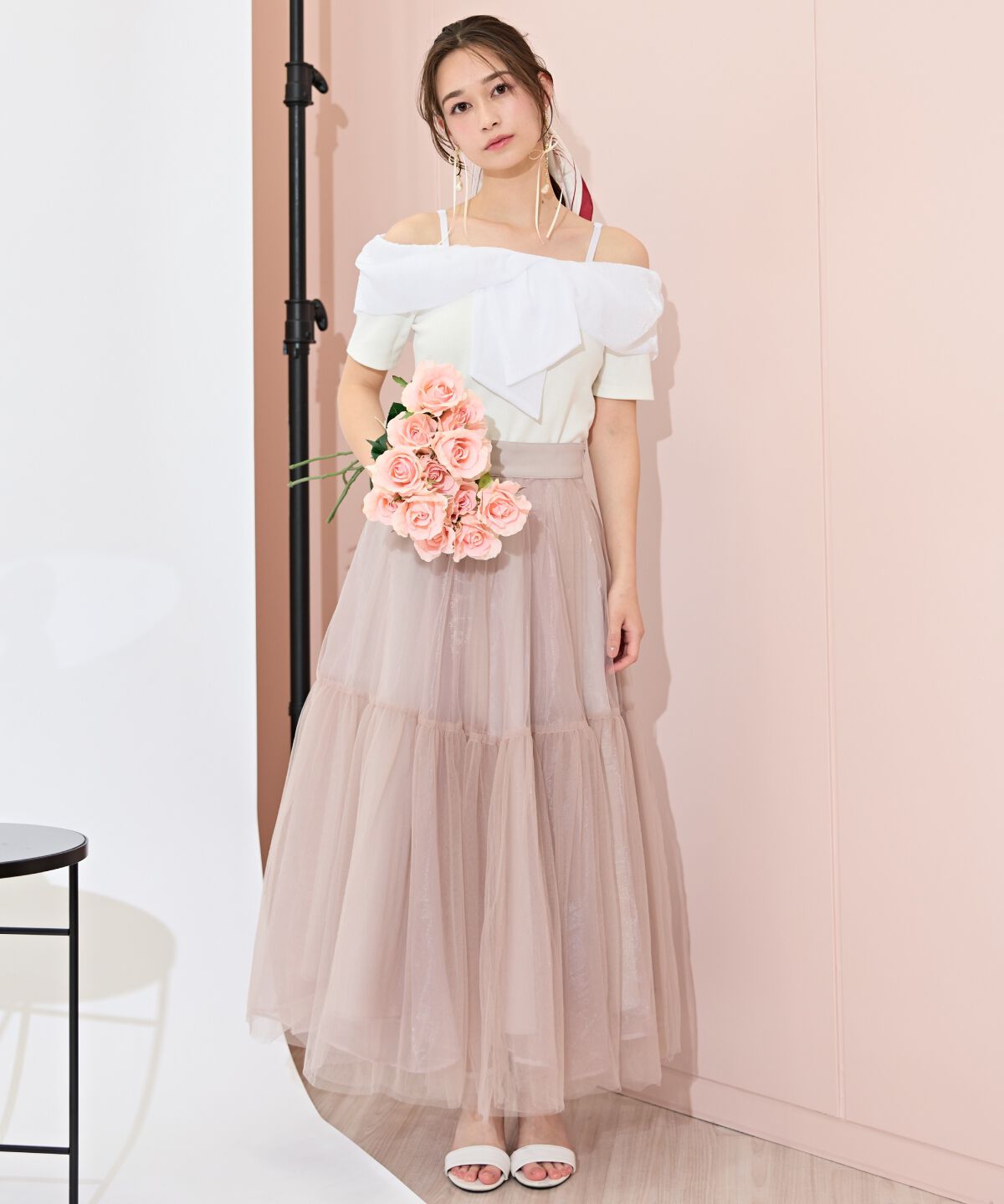WILLSELECTION「ニュアンスカラーチュールティアードスカート」|フレア|