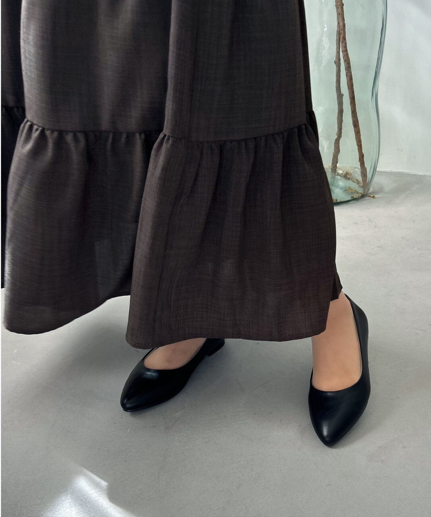 ORiental TRaffic「【WEB限定 / 累計16万足突破】ポインテッドトゥ フラット パンプス /R-4007 通勤靴 厚手クッション」|パンプス|