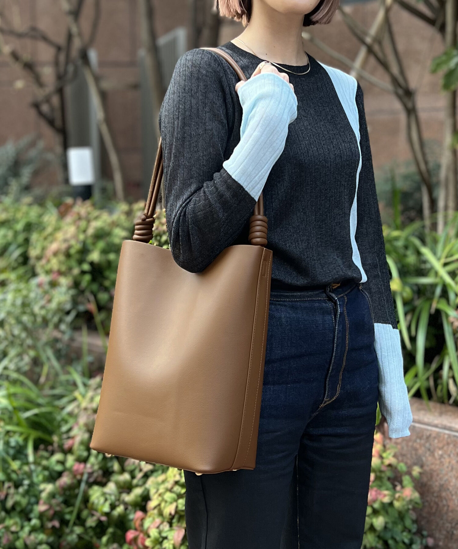 ORiental TRaffic「チューブストラップハンドバッグ/BA-223」|ショルダー・メッセンジャー|BROWN