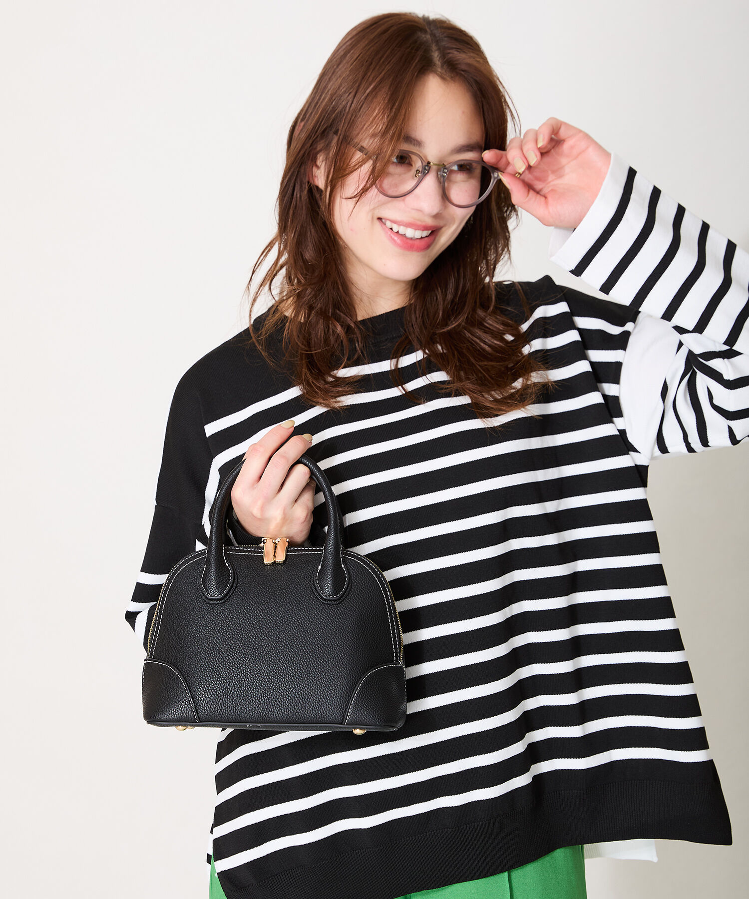 ORiental TRaffic「【BAG】ブガッティ型ハンドバッグ/BA-232」|トートバッグ|BLACK