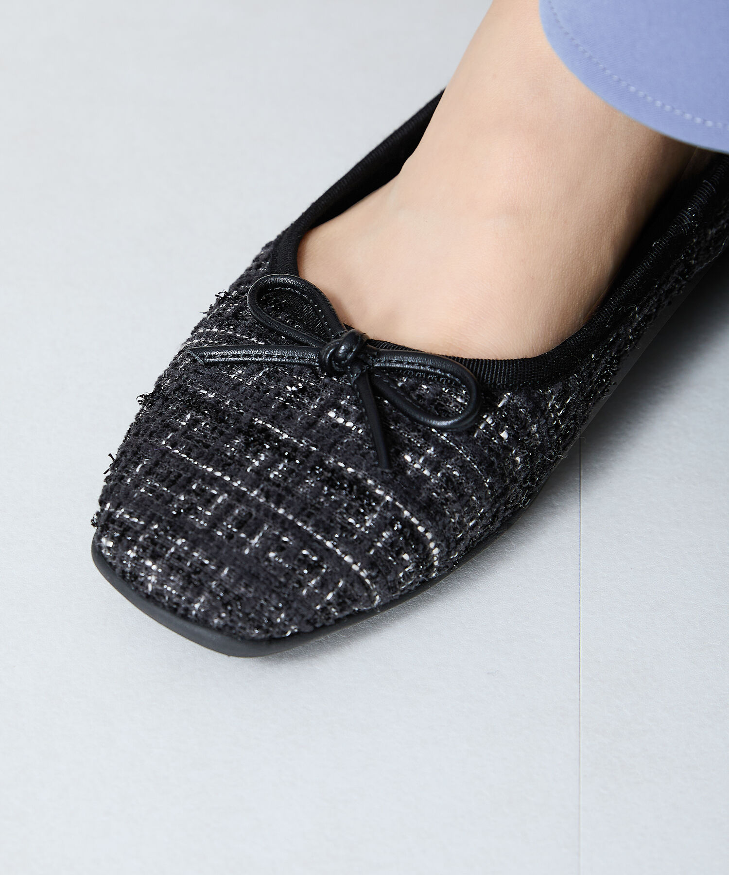 ORiental TRaffic「【WEB限定】 スクエアトゥ バレエシューズ /R-4009 フラット 軽い  厚手クッション」|パンプス|