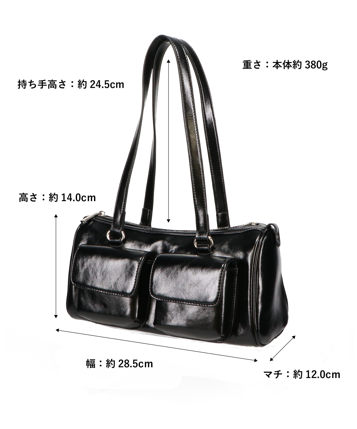 ORiental TRaffic「【トレンド】ダブルポケットボストンバッグ/BA-247 ショルダーバッグ」|ボストンバッグ|