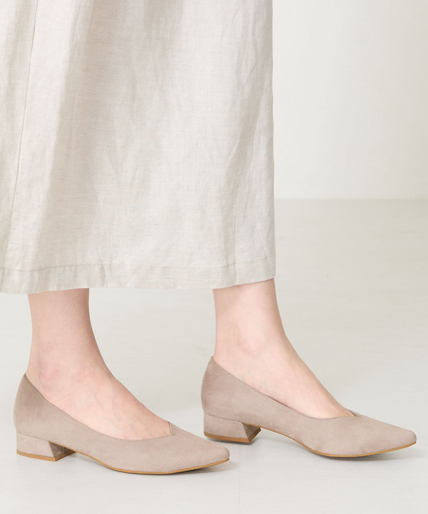 ORiental TRaffic「【WEB限定】スリットカット ポインテッドトゥ ヒール パンプス /55105 通勤 Vカット シンプル」|パンプス|