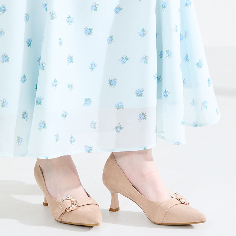 ORiental TRaffic「●2026春夏新作●ビジューバックルヒールパンプス/61104」|パンプス|