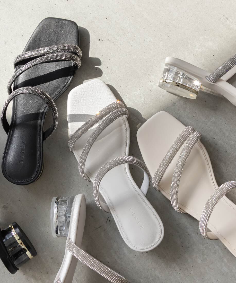  「クリアヒールビジューストラップサンダル」|サンダル|