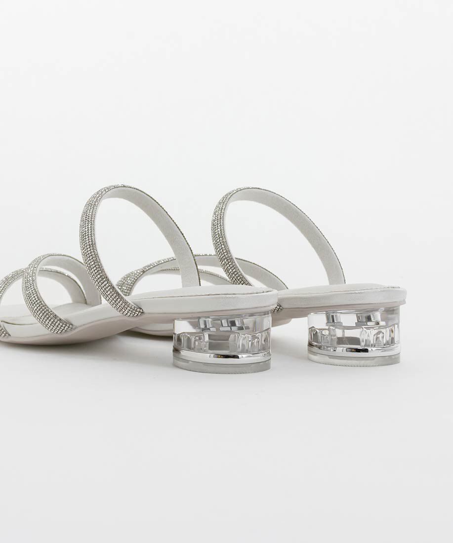  「クリアヒールビジューストラップサンダル」|サンダル|
