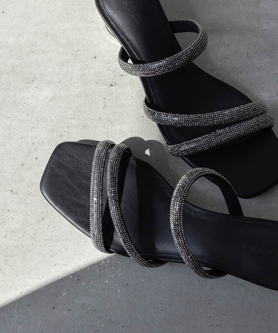  「クリアヒールビジューストラップサンダル」|サンダル|