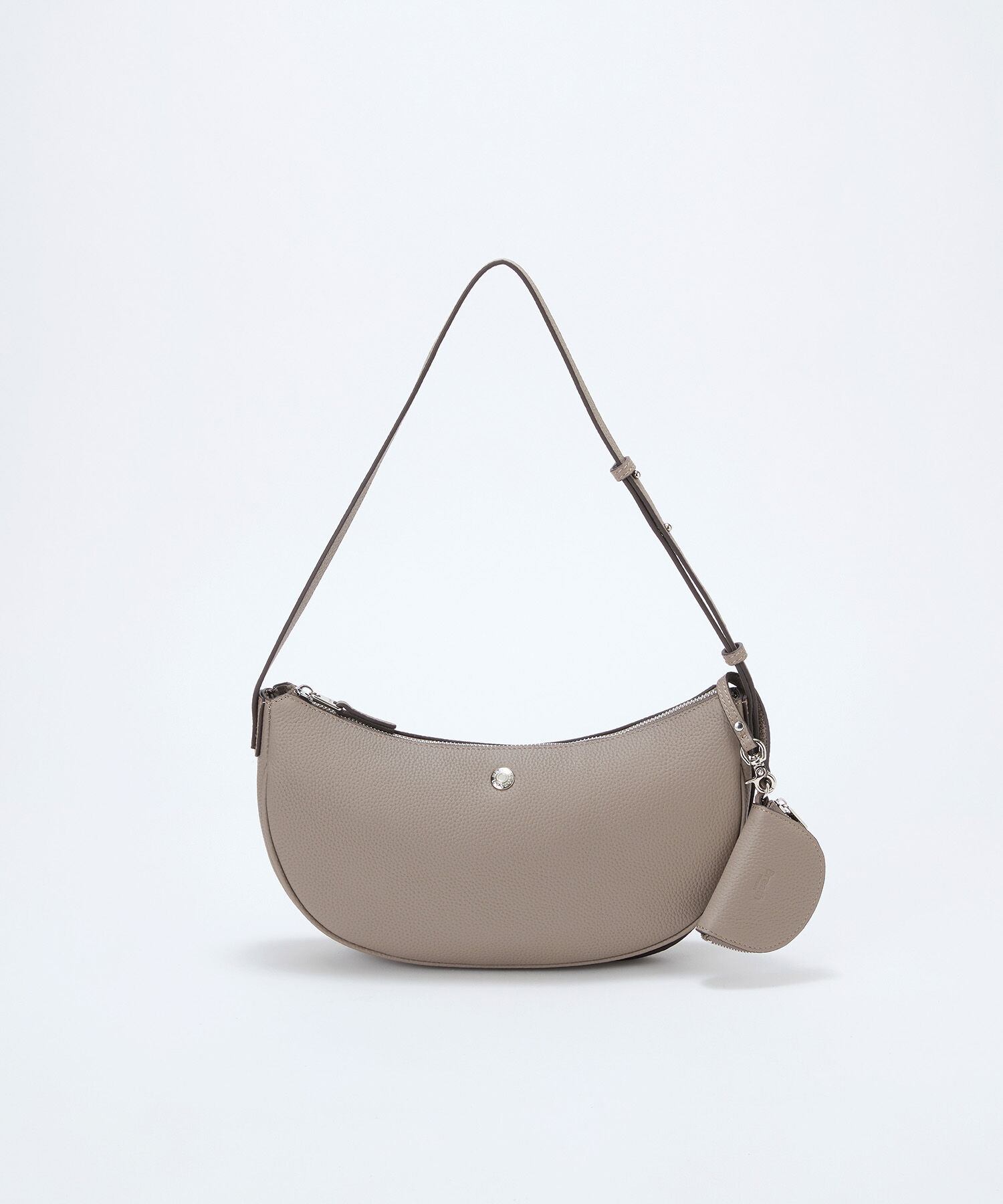 TOPKAPI BREATH「【Breath TOPKAPI】シュリンクレザー ハーフムーン ショルダーバッグ / チャーム付き」|ショルダー・メッセンジャー|グレージュ