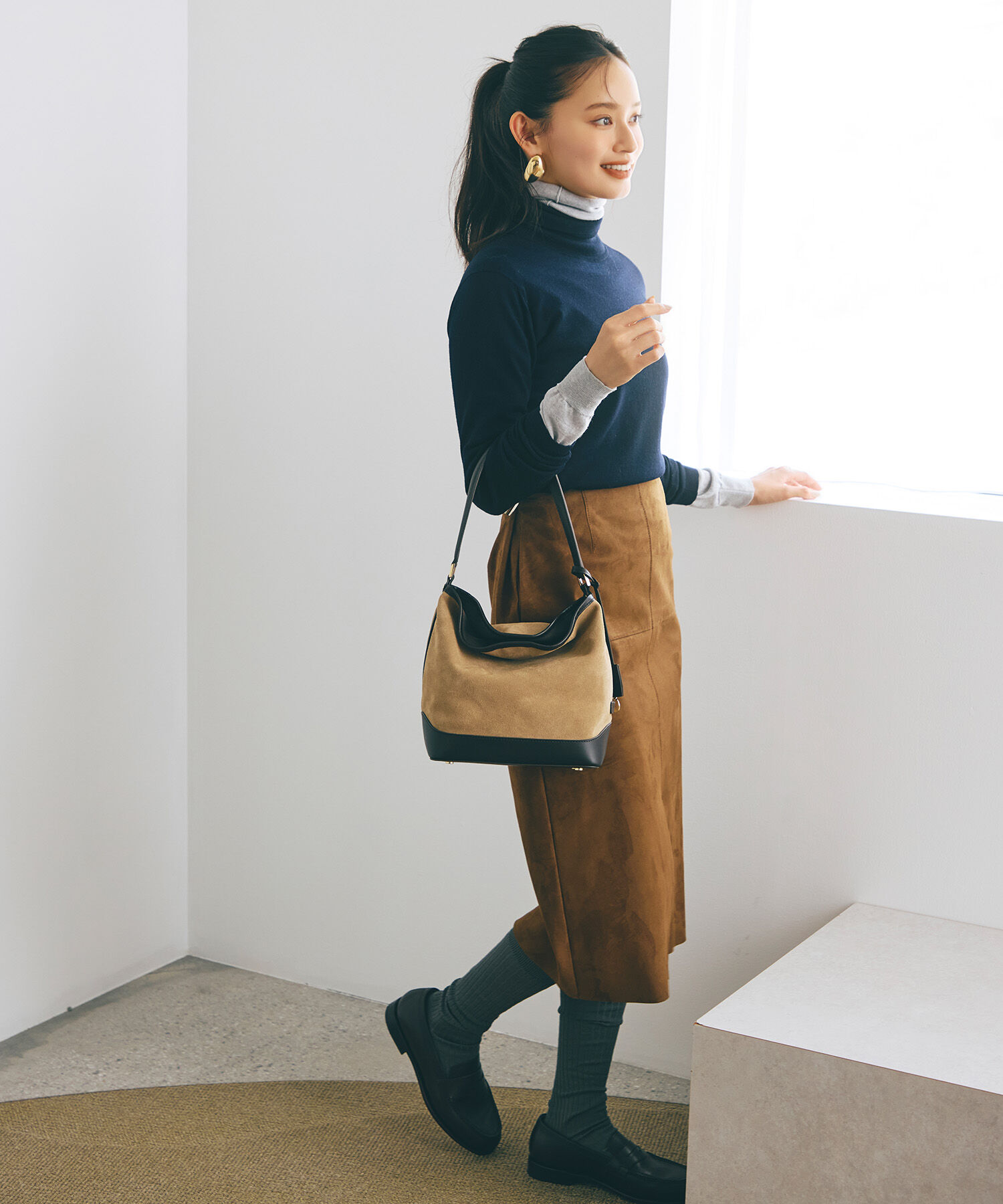 TOPKAPI TREASURE「【TREASURE TOPKAPI】スエード レザーコンビ ワンショルダーバッグ チャーム付き」|ショルダー・メッセンジャー|