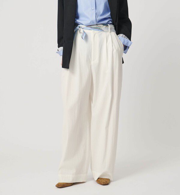 UNITED ARROWS「ツイル ダブルタック イージーパンツ OFF WHITE」|チノ|OFF WHITE