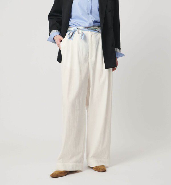 UNITED ARROWS「ツイル ダブルタック イージーパンツ OFF WHITE」|チノ|