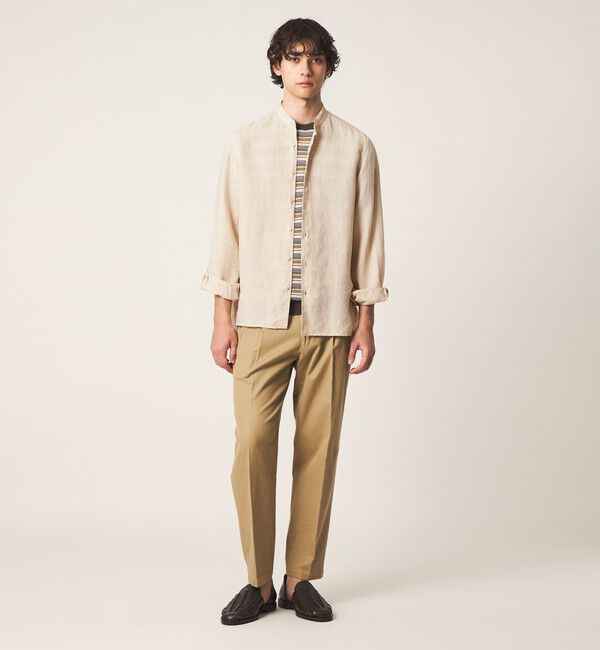 UNITED ARROWS「LIBECO リネン バンドカラー シャツ」|シャツ・ブラウス|