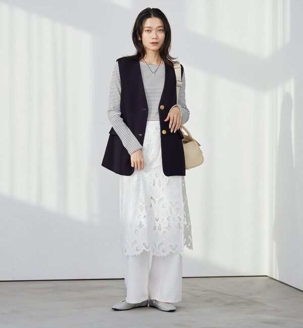 UNITED ARROWS green label relaxing「レース レイヤード スカート」|タイト|