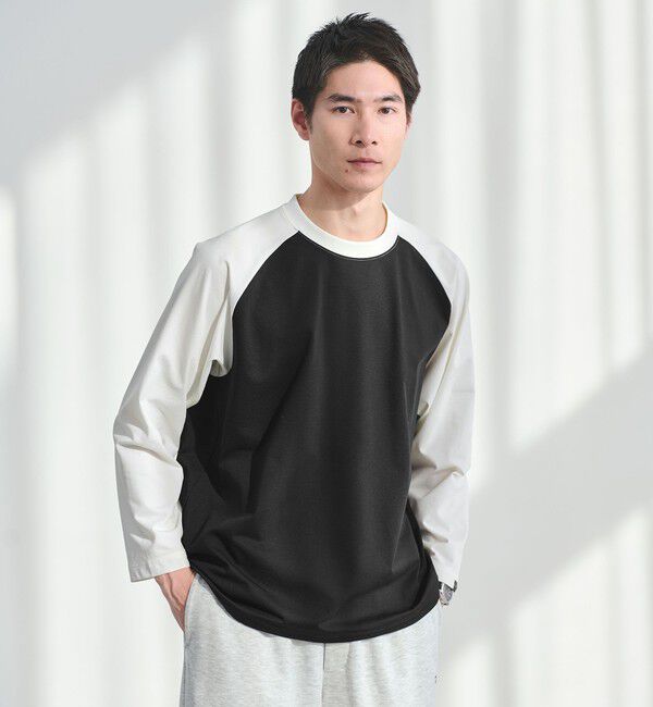 UNITED ARROWS green label relaxing「【別注】＜DAIWA＞GLR 合繊 ラグラン Tシャツ」|Tシャツ・カットソー|BLACK