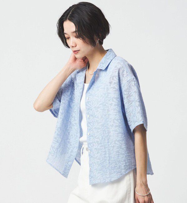 UNITED ARROWS green label relaxing「ジャガード シャツ」|シャツ・ブラウス|LT.BLUE