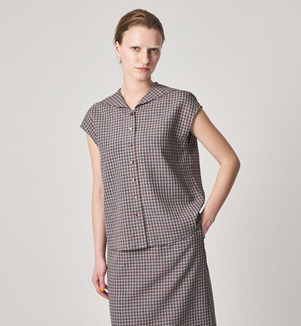 STEVEN ALAN「＜Steven Alan＞チェック ショートスリーブ シャツ」|シャツ・ブラウス|LT.BLUE