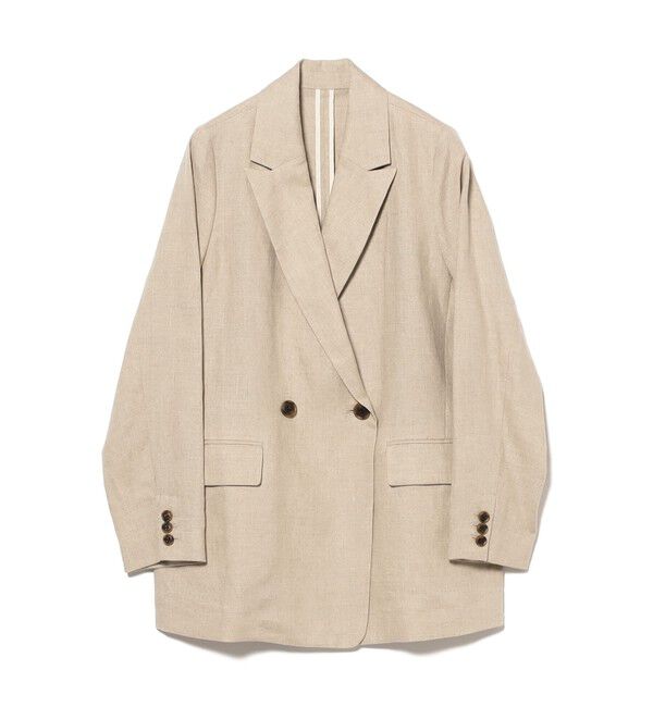 Demi-Luxe BEAMS 「ダブルブレスト リネン ジャケット」|ダッフルコート|