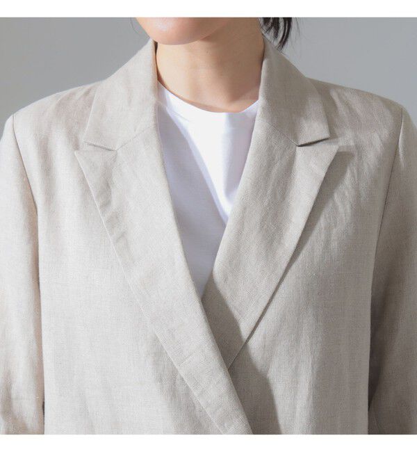 Demi-Luxe BEAMS 「ダブルブレスト リネン ジャケット」|ダッフルコート|