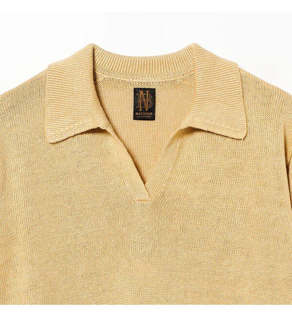 Demi-Luxe BEAMS 「【別注】BATONER / リネン スキッパーネック ニット」|ニット・セーター|