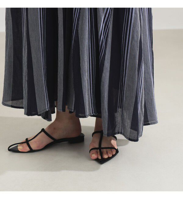 Demi-Luxe BEAMS 「ne Quittez pas / ボイル ストライプ パネル ワンピース」|ワンピース|