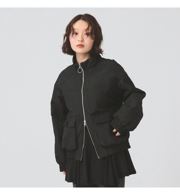 Ray BEAMS 「ジャカード 中綿 スタンド ブルゾン」|ブルゾン・スタジャン|BLACK