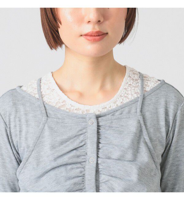 Ray BEAMS 「キャミソール レイヤード ギャザー Tシャツ」|Tシャツ・カットソー|