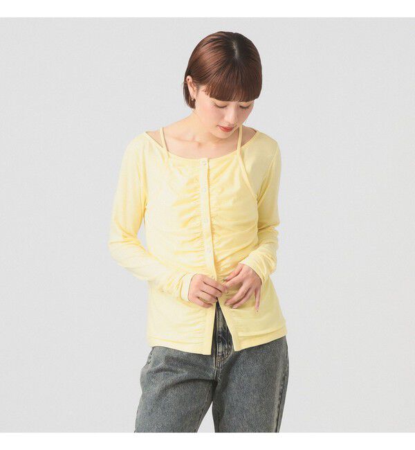 Ray BEAMS 「キャミソール レイヤード ギャザー Tシャツ」|Tシャツ・カットソー|YELLOW