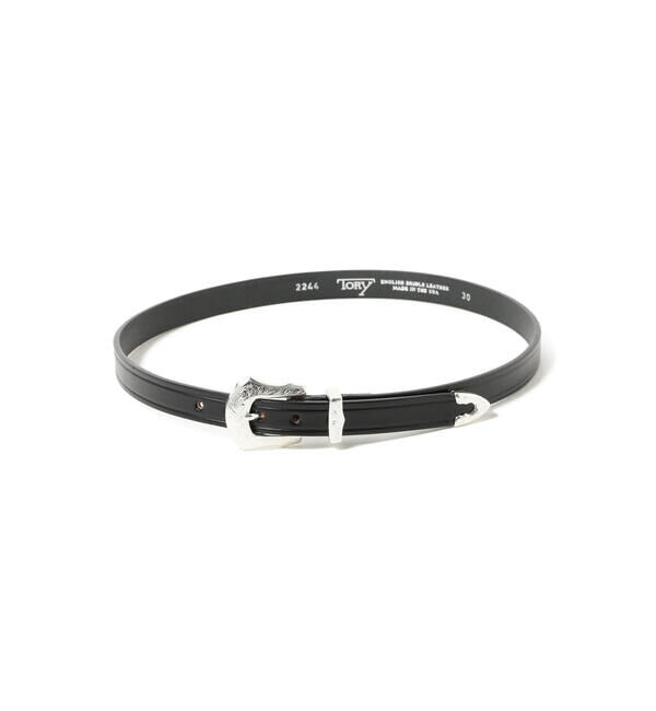 BEAMS「TORY / 3/4 Creased Belt」|ベルト|BLACK