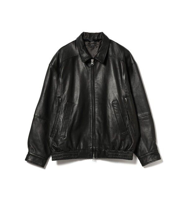 BEAMS「ワイドフィット 4ポケット レザー ブルゾン」|ブルゾン・スタジャン|