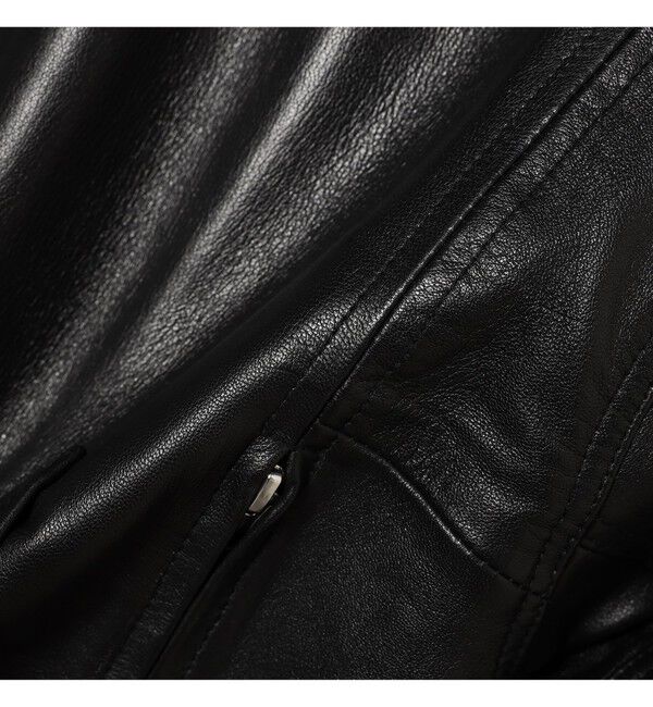 BEAMS「ワイドフィット 4ポケット レザー ブルゾン」|ブルゾン・スタジャン|