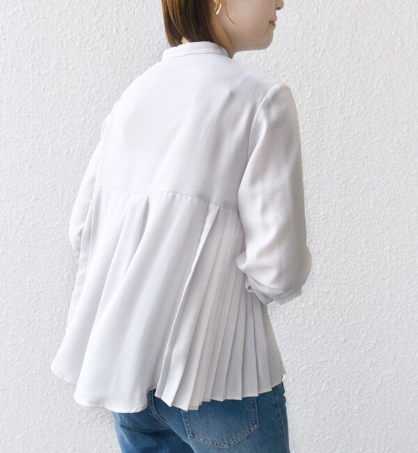 SHIPS for women「【WEB限定】〈手洗い可能〉ストレッチ ジョーゼット プリーツ ブラウス」|シャツ・ブラウス|