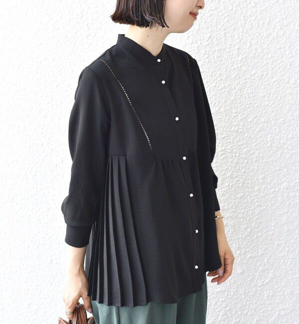 SHIPS for women「【WEB限定】〈手洗い可能〉ストレッチ ジョーゼット プリーツ ブラウス」|シャツ・ブラウス|
