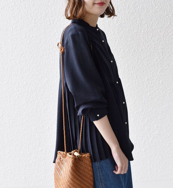 SHIPS for women「【WEB限定】〈手洗い可能〉ストレッチ ジョーゼット プリーツ ブラウス」|シャツ・ブラウス|