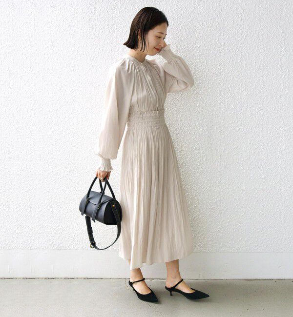 SHIPS for women「ウエスト シャーリング プリーツ ワンピース 24SS ◇」|ワンピース|