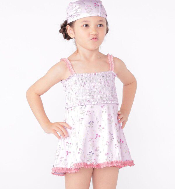 SHIPS KIDS「SHIPS KIDS:90～130cm / フラワー フリル スイム ワンピース」|その他|