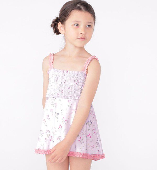 SHIPS KIDS「SHIPS KIDS:90～130cm / フラワー フリル スイム ワンピース」|その他|