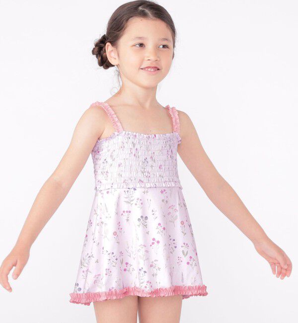 SHIPS KIDS「SHIPS KIDS:90～130cm / フラワー フリル スイム ワンピース」|その他|