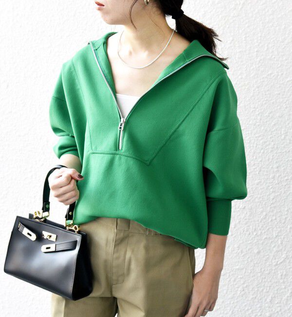 SHIPS any「SHIPS any:〈手洗い可能〉ハーフ ジップ ハイネック プルオーバー」|ニット・セーター|