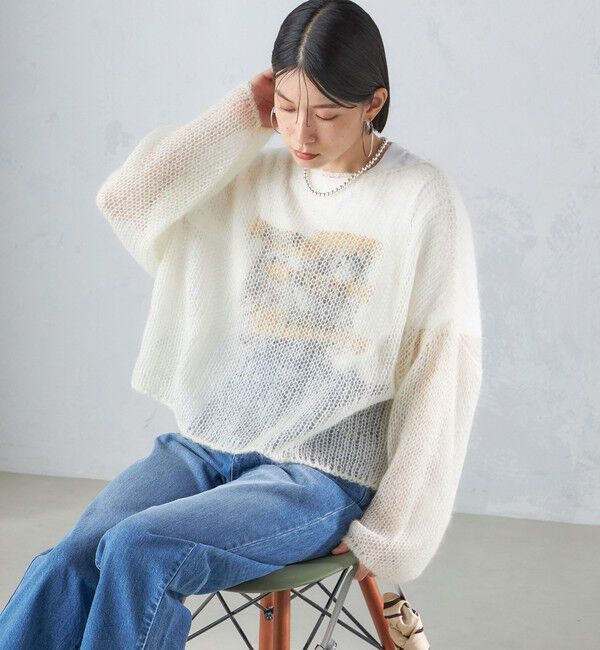 SHIPS for women「モヘヤ メッシュ プルオーバー」|ニット・セーター|