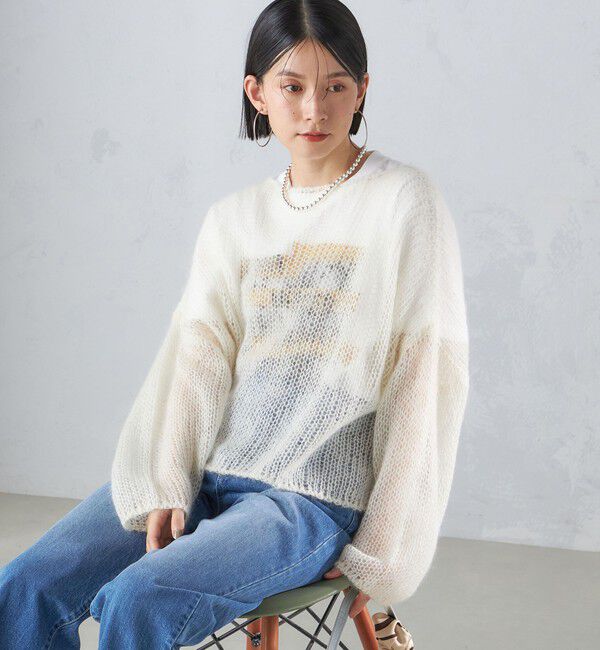 SHIPS for women「モヘヤ メッシュ プルオーバー」|ニット・セーター|