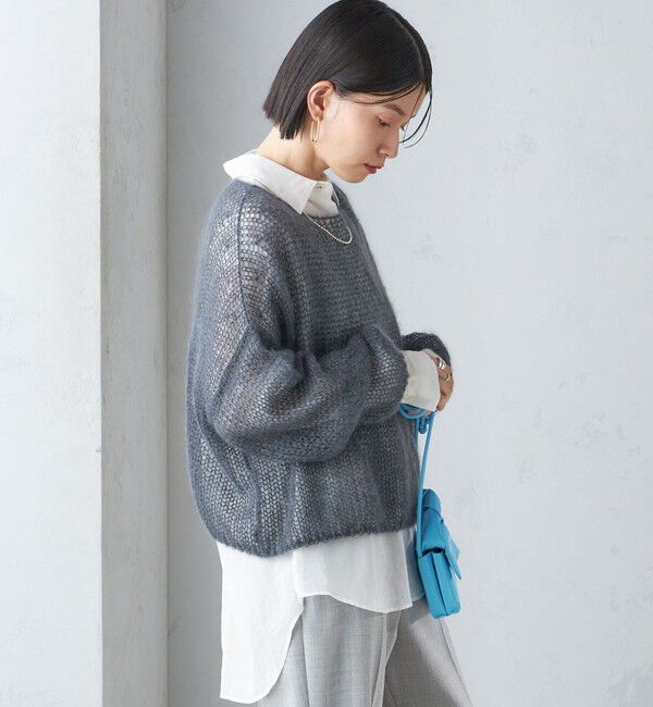 SHIPS for women「モヘヤ メッシュ プルオーバー」|ニット・セーター|