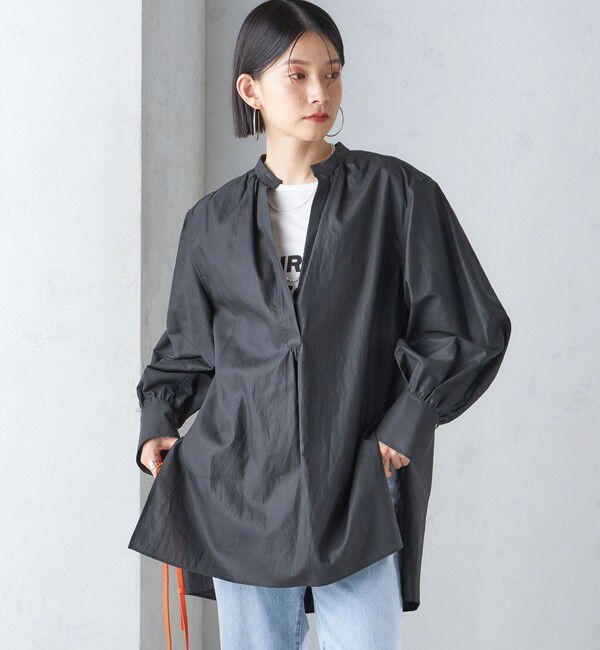 SHIPS for women「〈手洗い可能〉コットン ギャザー チュニック ブラウス」|シャツ・ブラウス|