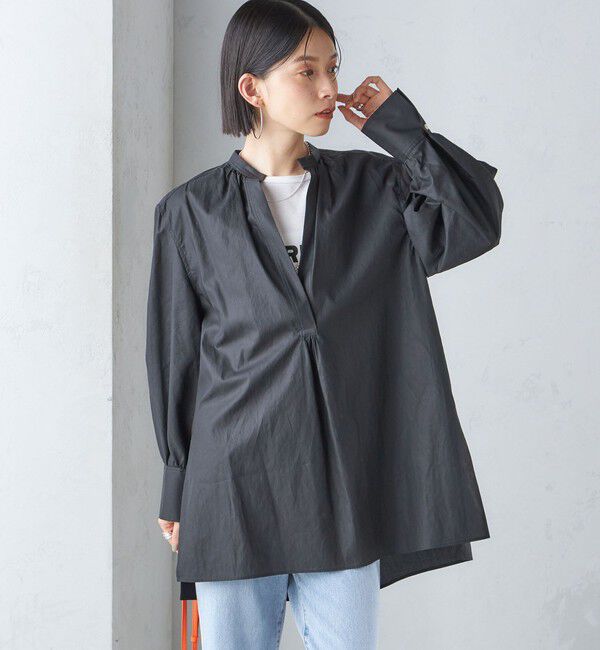 SHIPS for women「〈手洗い可能〉コットン ギャザー チュニック ブラウス」|シャツ・ブラウス|