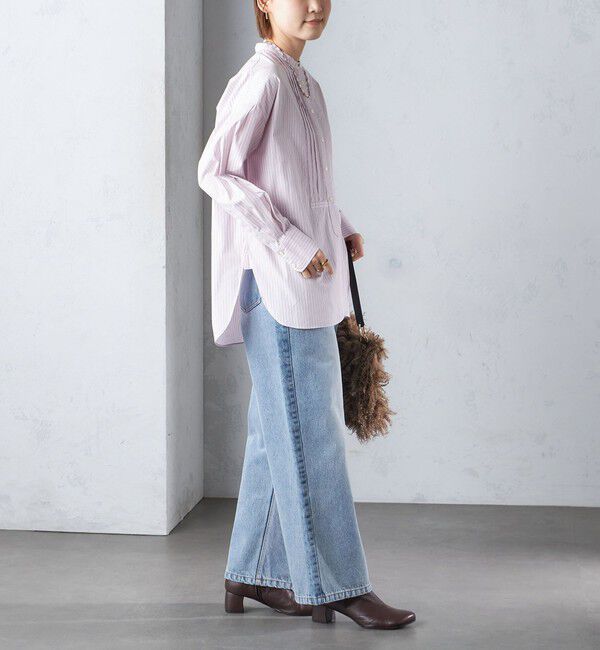 SHIPS for women「〈洗濯機可能〉ピンタック バンド カラー シャツ」|シャツ・ブラウス|