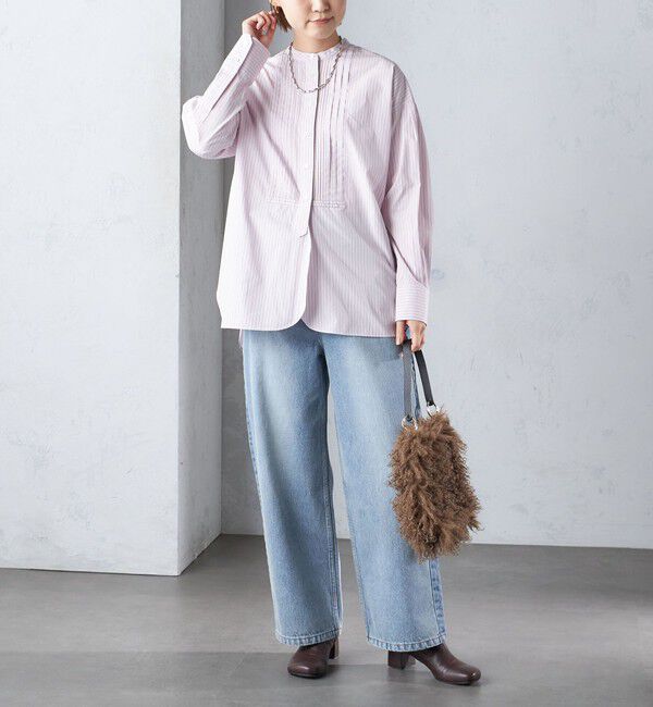 SHIPS for women「〈洗濯機可能〉ピンタック バンド カラー シャツ」|シャツ・ブラウス|