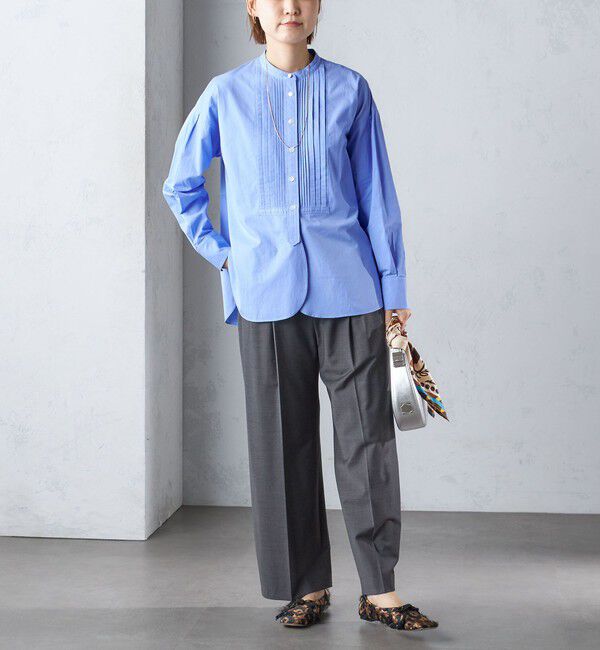 SHIPS for women「〈洗濯機可能〉ピンタック バンド カラー シャツ」|シャツ・ブラウス|