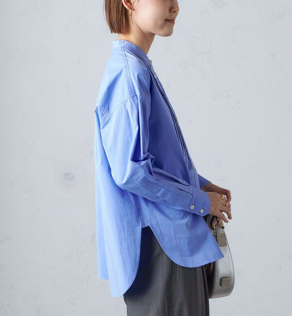 SHIPS for women「〈洗濯機可能〉ピンタック バンド カラー シャツ」|シャツ・ブラウス|