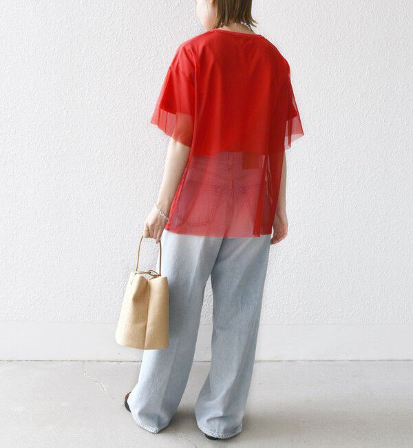 SHIPS for women「【WEB限定】スター チュール レイヤード TEE」|Tシャツ・カットソー|