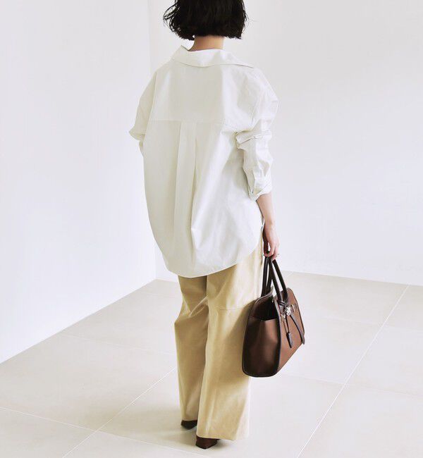 quaranciel「quaranciel:〈洗濯機可能〉REPREVE オープン カラー シャツ」|シャツ・ブラウス|